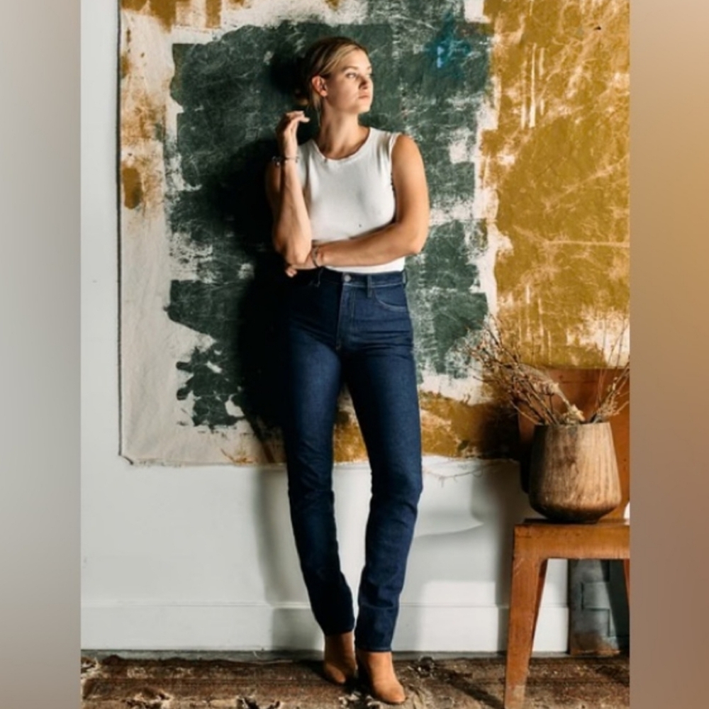 Imogene + Willie Dark Wash Indigo Slim Mid Rise Jeans Made In USA